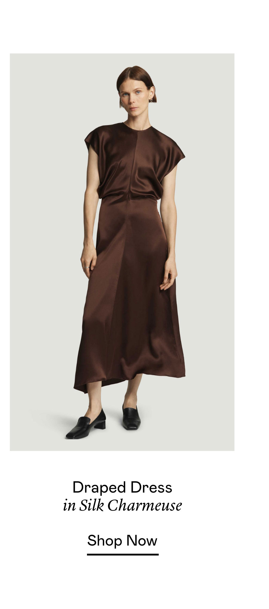 Draped Dress in Silk Charmeuse