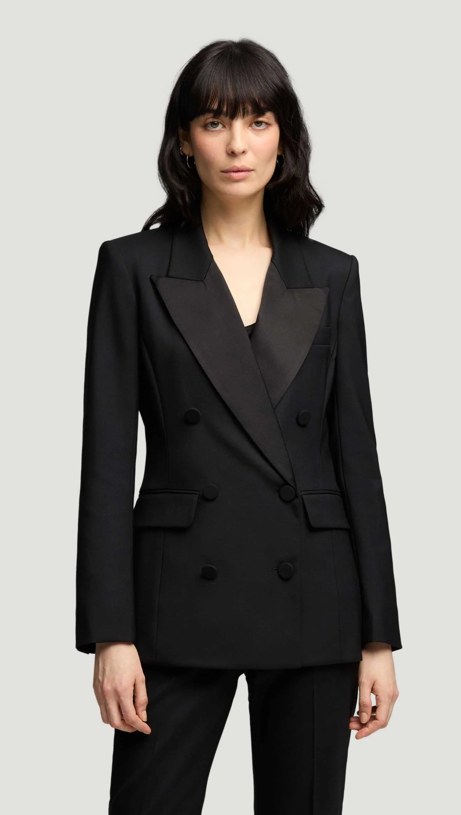 Image of Tuxedo Blazer in Seasonless Wool | Black