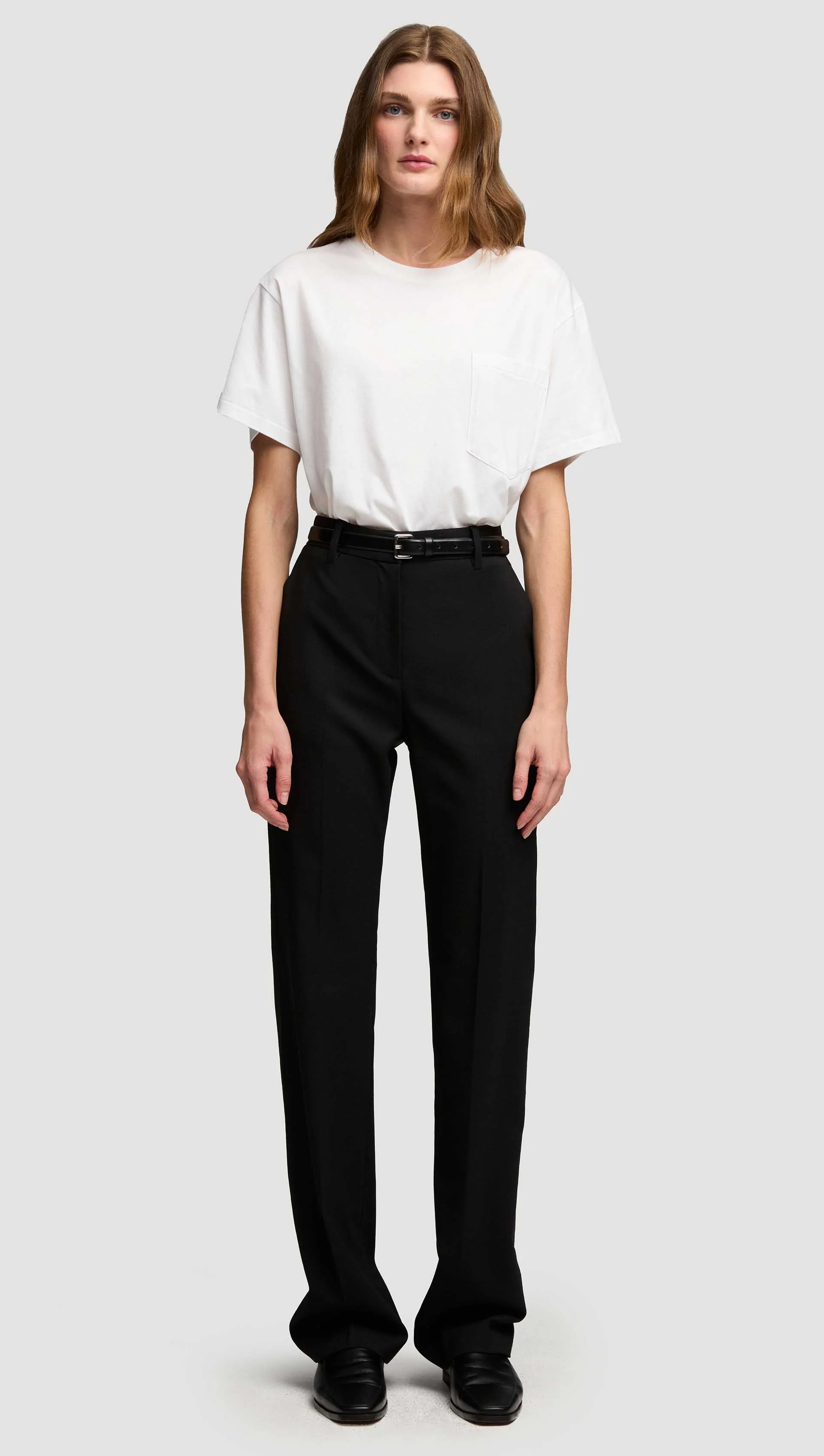 Image of Straight Leg Trouser in Seasonless Wool | Black