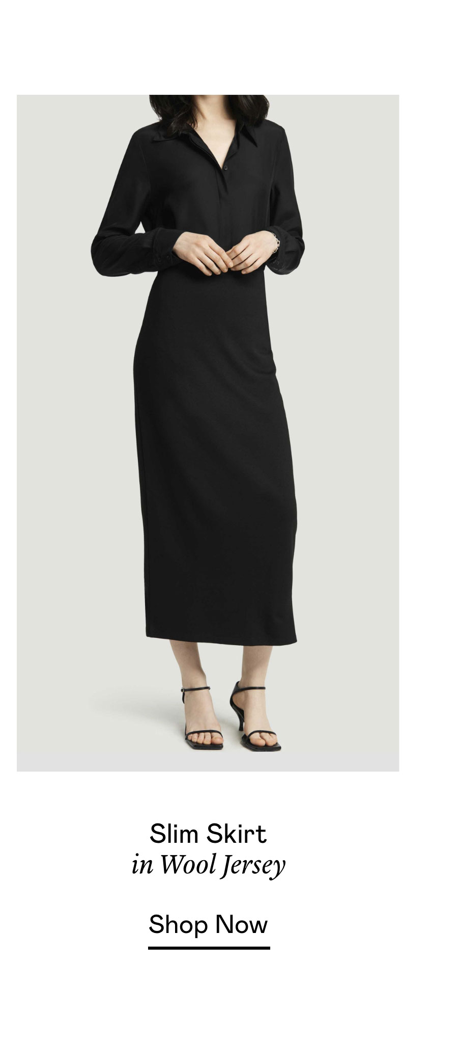 Slim Skirt in Wool Jersey