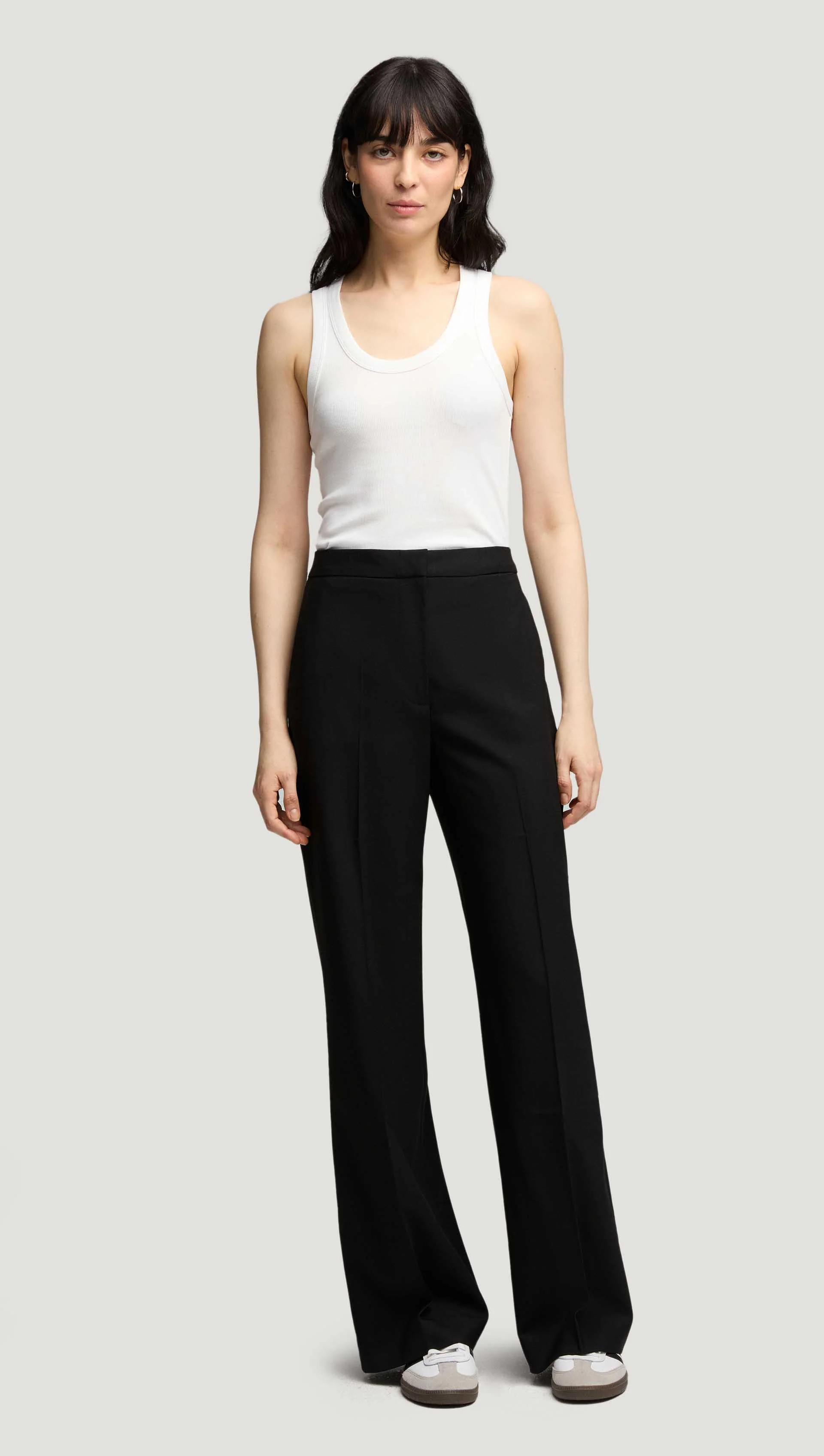 Image of Wide Leg Trouser in Seasonless Wool | Black