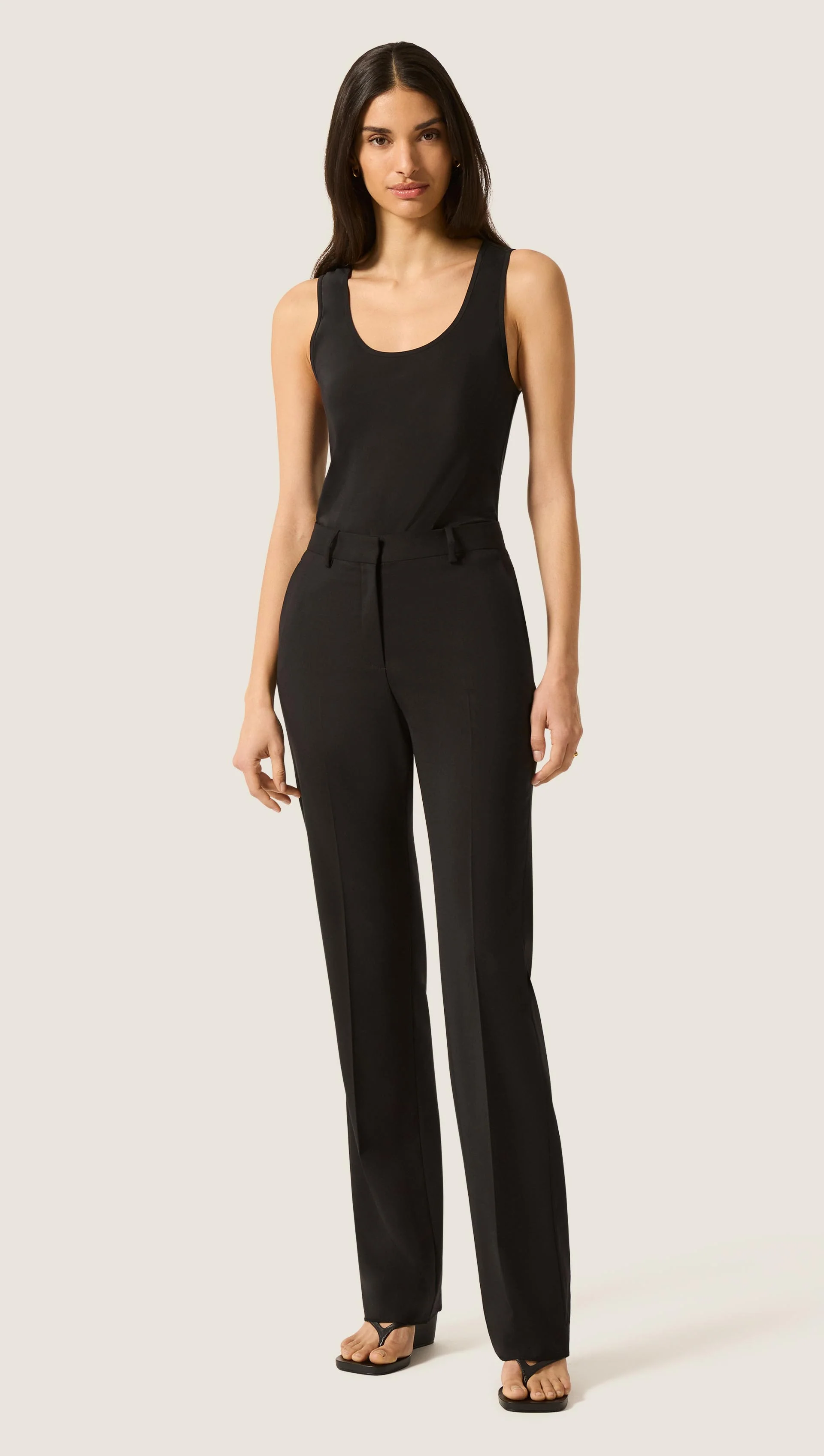 Image of Straight Leg Trouser in Seasonless Wool | Black