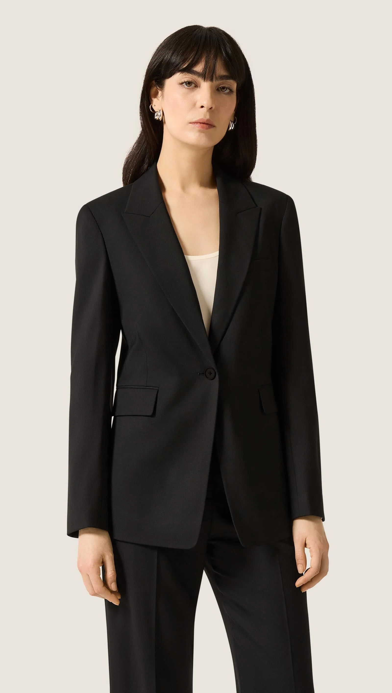 Image of Single Button Blazer in Seasonless Wool | Black