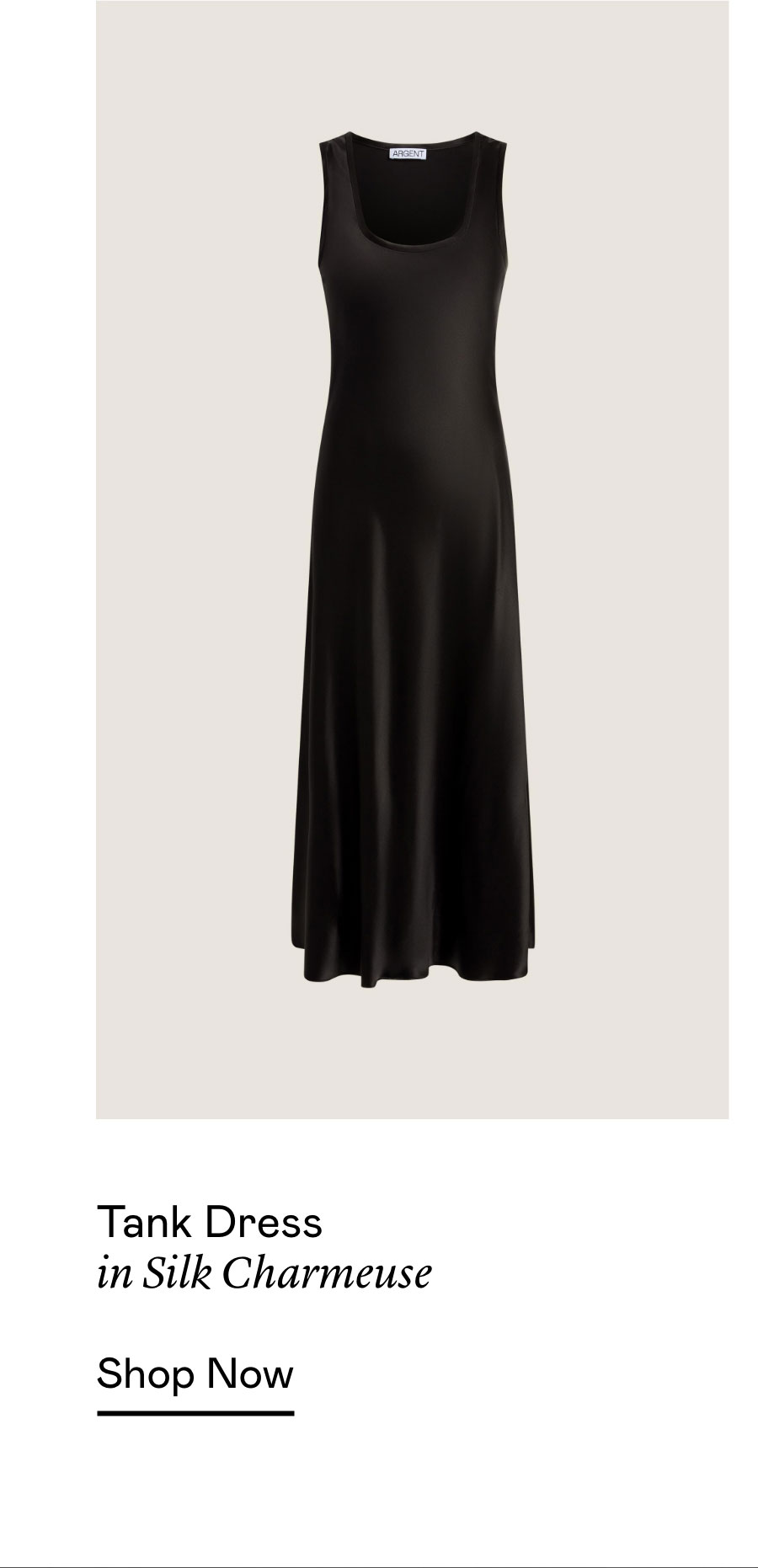 Tank Dress in Silk Charmeuse