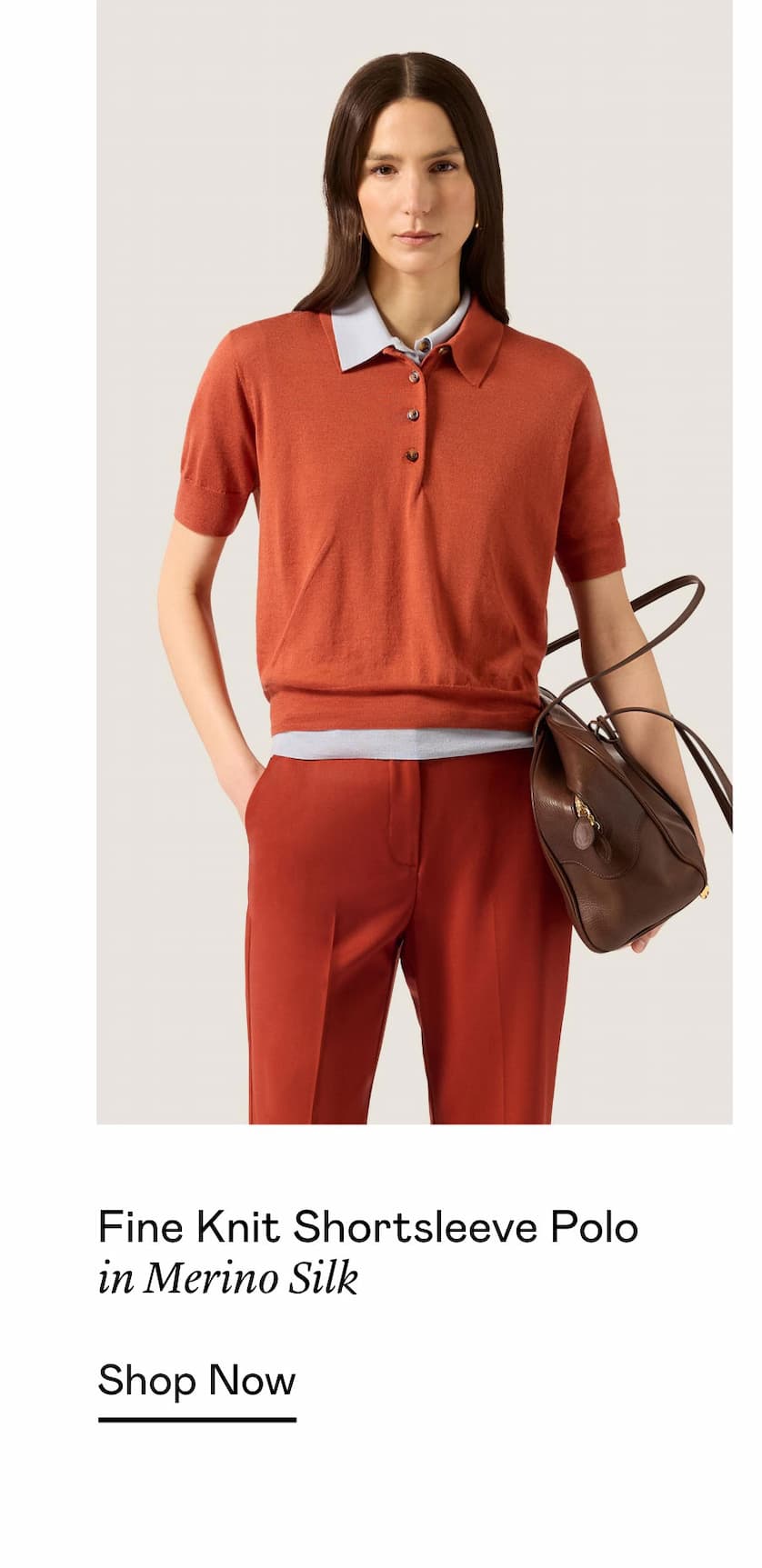 Fine Knit Shortsleeve Polo in Merino Silk