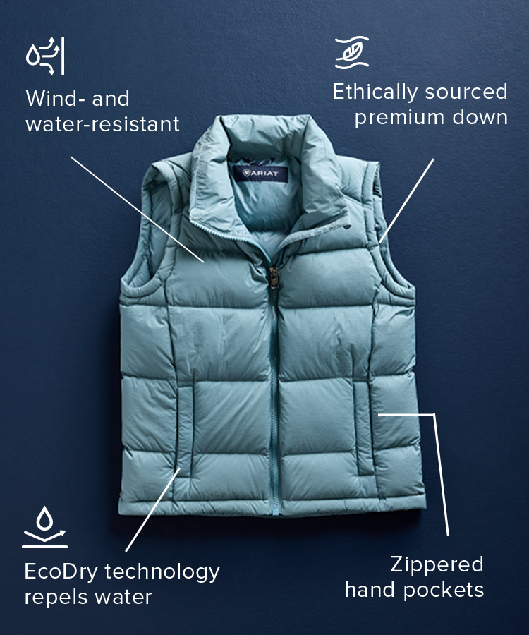 Wind- and waterresistant. Ethically sourced premium down