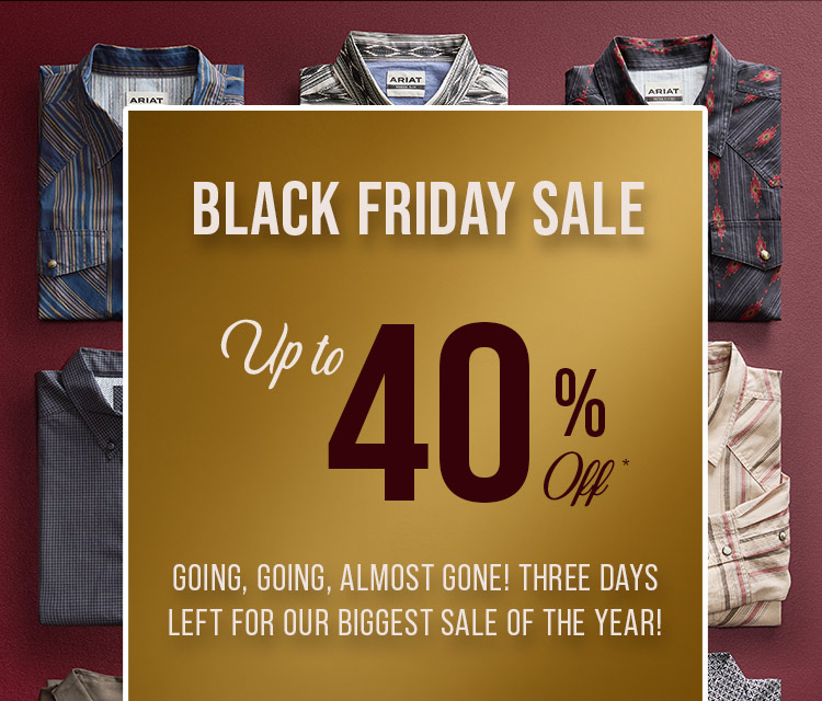 BLACK FRIDAY SALE. TO 40% OFF.