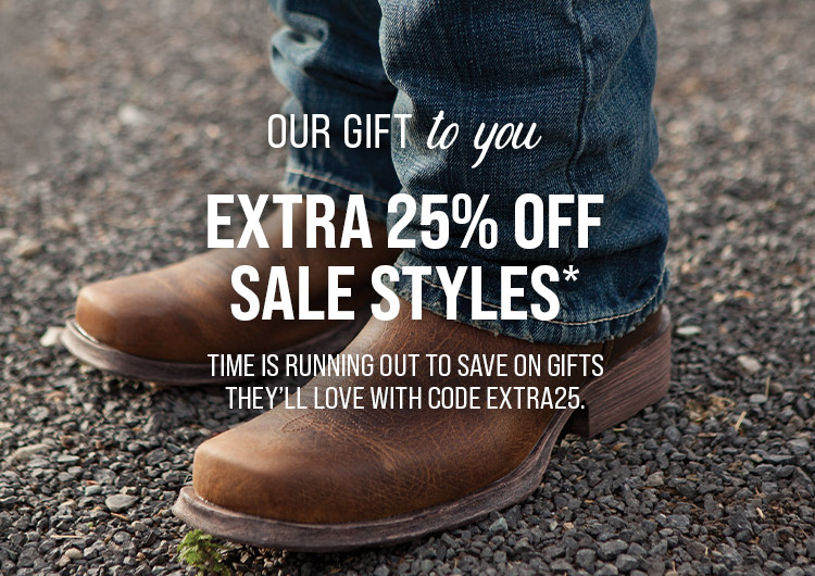 Our Gift To You: Extra 25% Off Sale Styles. Time is running out to save on gifts they’ll love with code EXTRA25. Exclusions Apply.