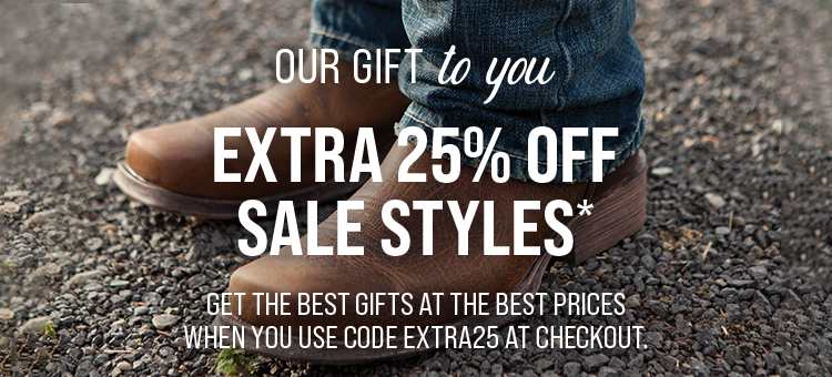 Our Gift To You: Extra 25% Off Sale Styles. Use Code EXTRA25. Exclusions Apply.