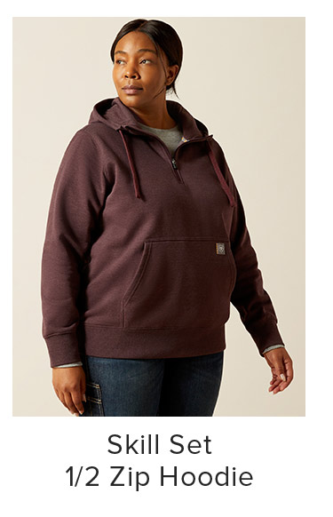 Skill Set 1/2 Zip Hoodie, Fudge Heather