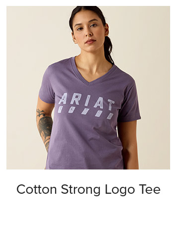 Cotton Strong Logo Tee in Mulled Grape