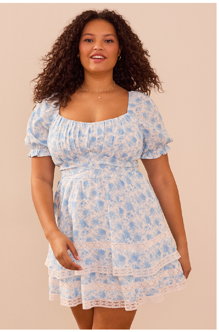 Lola Floral Crochet Crossover Dress