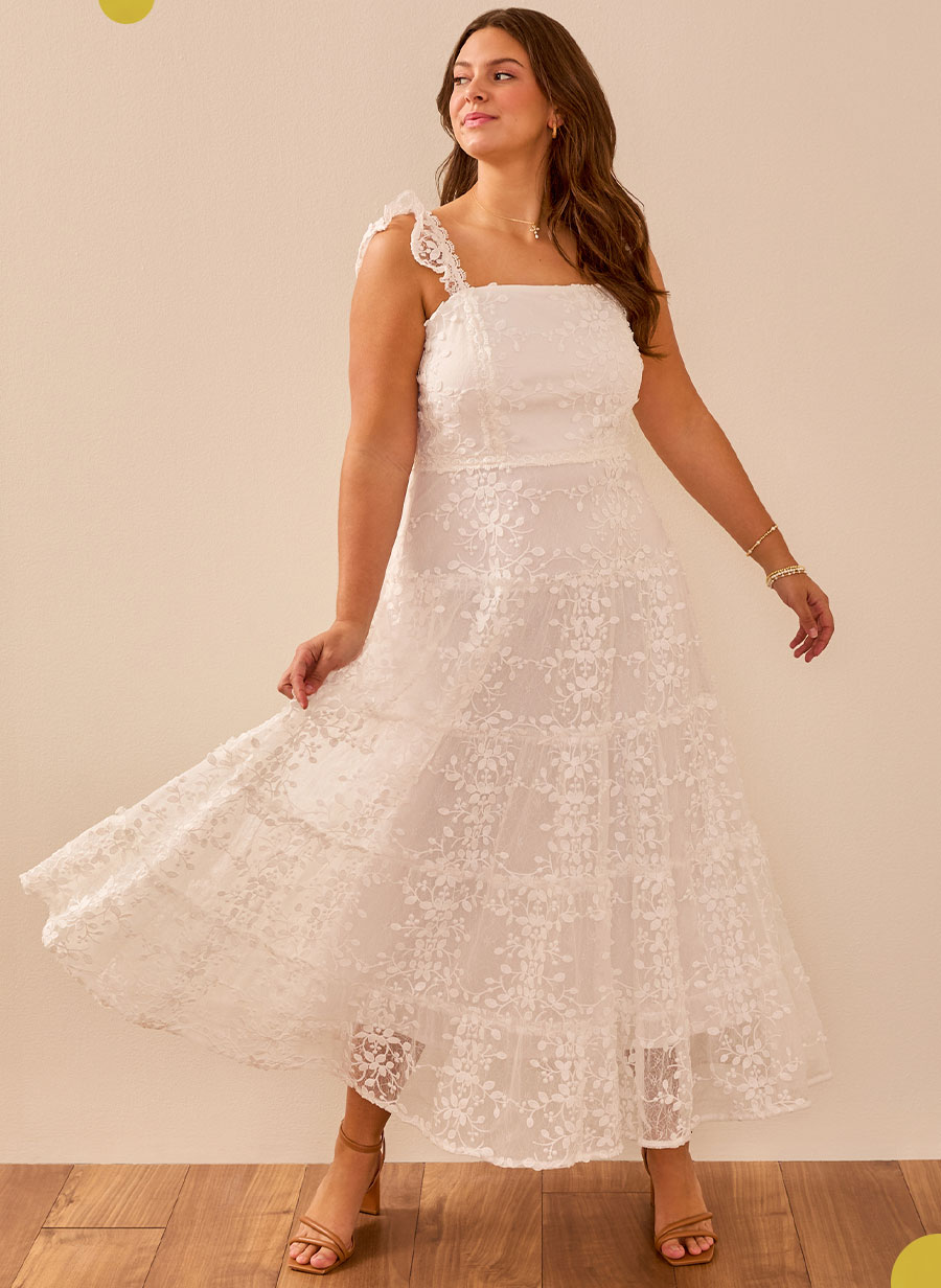 The Kallie Lace Tiered Maxi Dress