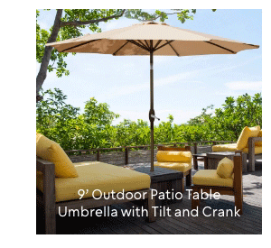 Outdoor Patio Table Umbrella with Tilt and Crank