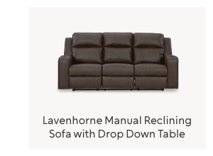 Lavenhorne Manual Reclining Sofa with Drop Down Table