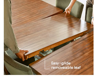 Easy-glide removeable leaf