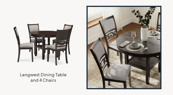 Langwest Dining Table and 4 chairs