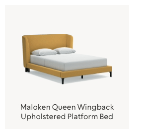 Maloken Queen Wingback Upholstered Platform Bed