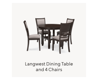 Langwest Dining Table and 4 Chairs