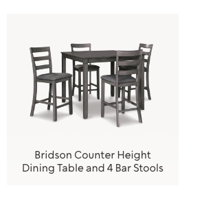 Bridson Counter Height Dining Table and 4 Bar Stools