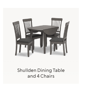 Shullden Dining Table and 4 Chairs