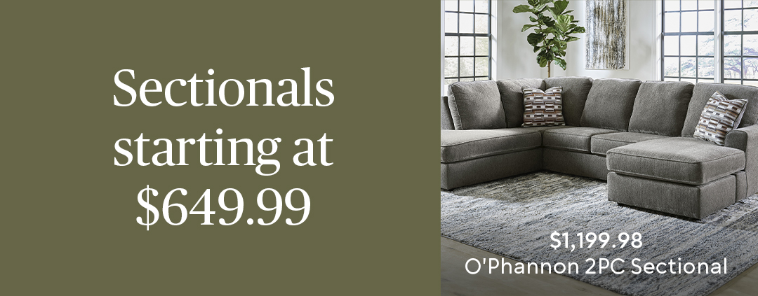 Sectionals starting at $649.99