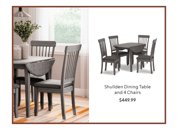 Shullden Dining Table and 4 Chairs