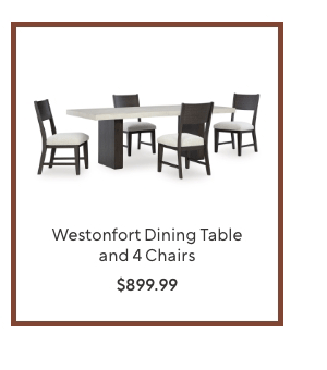 Westonfort Dining Table and 4 Chairs