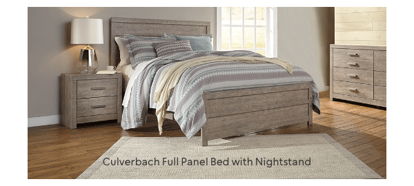 Culverbach Full Panel Bed with Nightstand