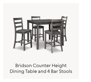 Bridson Counter Height Dining Table and 4 Bar Stools