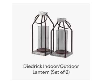 Diedrick Indoor/Outdoor Lantern (Set of 2)