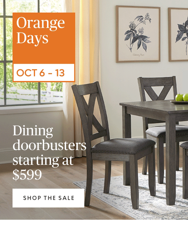 Orange Days | Dining doorbusters starting at $599