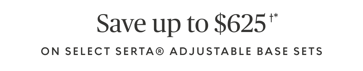 Save up to $625 on select Serta adjustable base sets