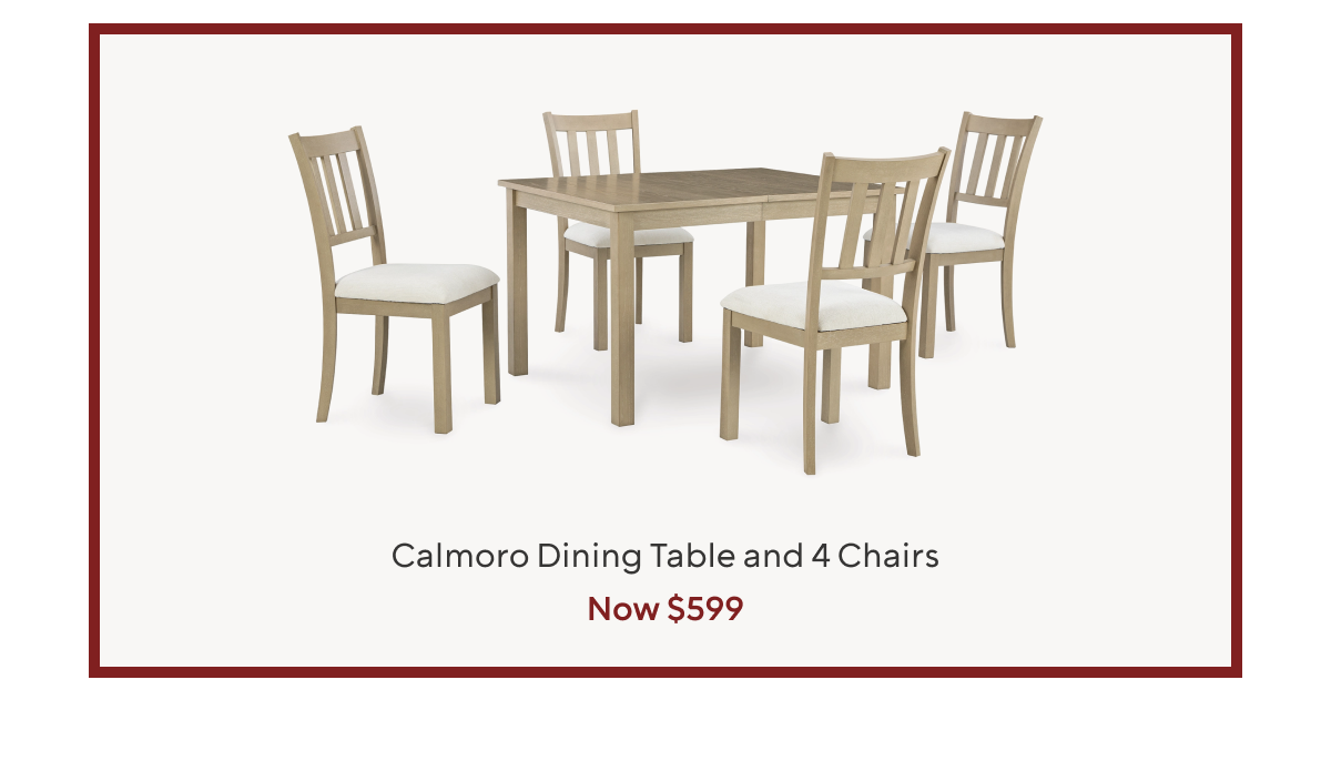 Calmoro Dining Table and 4 Chairs