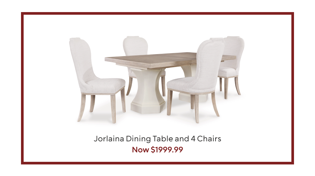 Jorlaina Dining Table and 4 Chairs