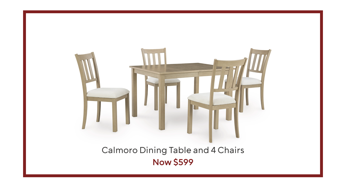 Calmoro Dining Table and 4 Chairs