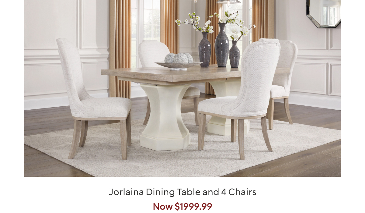 Jorlaina Dining Table and 4 Chairs