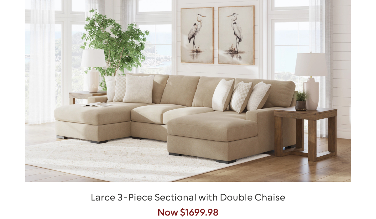 Larce 3-Piece Sectional with Double Chaise