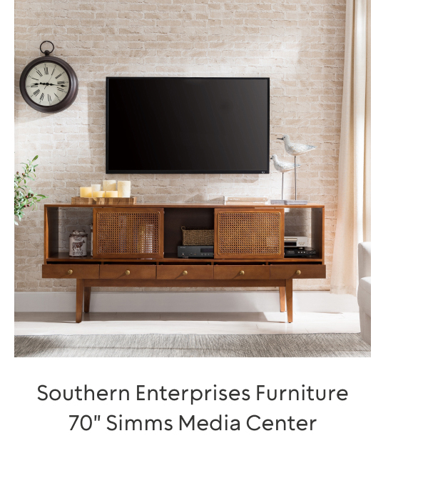 Southern Enterprises Furniture Simms Media Center