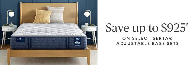 Save up to $925 on select Serta adjustable base sets