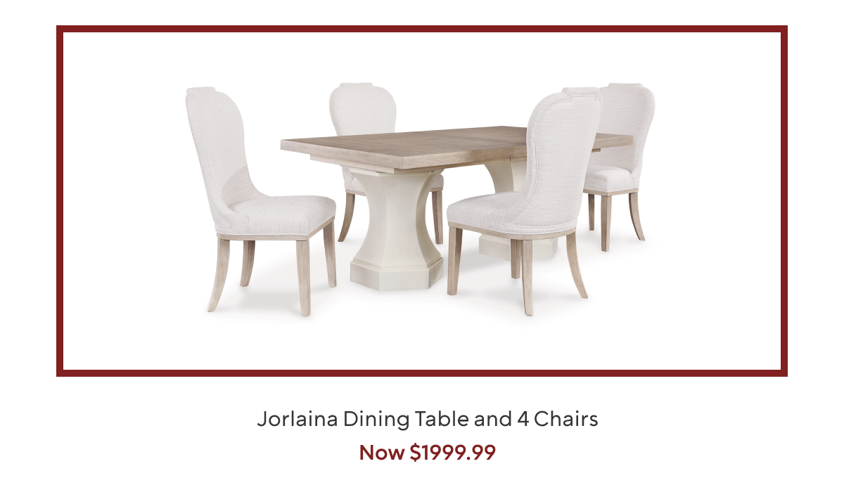 Jorlaina Dining Table and 4 Chairs