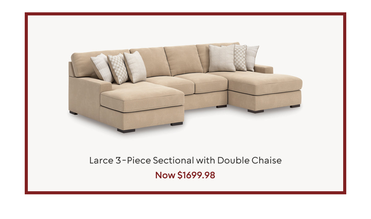 Larce 3-Piece Sectional with Double Chaise