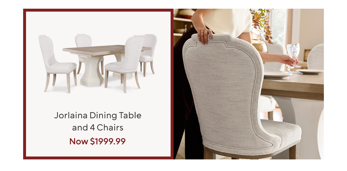 Jorlaina Dining Table and 4 Chairs