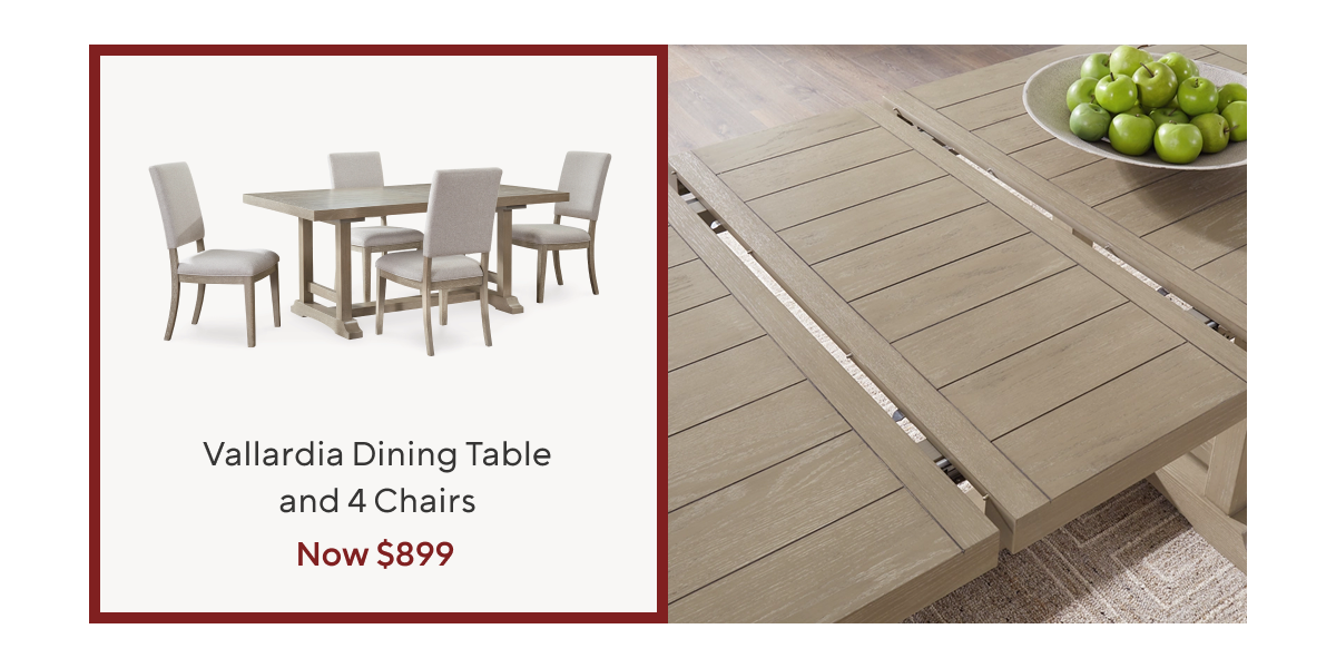 Vallardia Dining Table and 4 Chairs