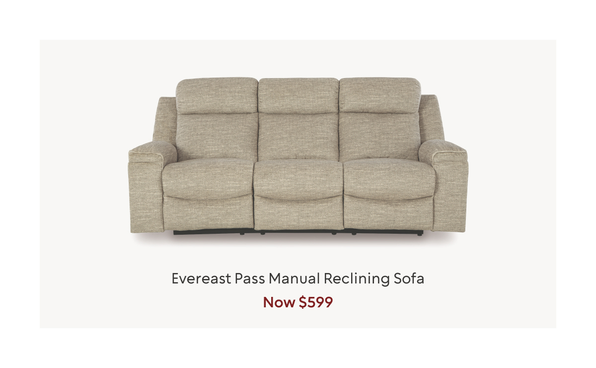 Evereast Pass Manual Reclining Sofa