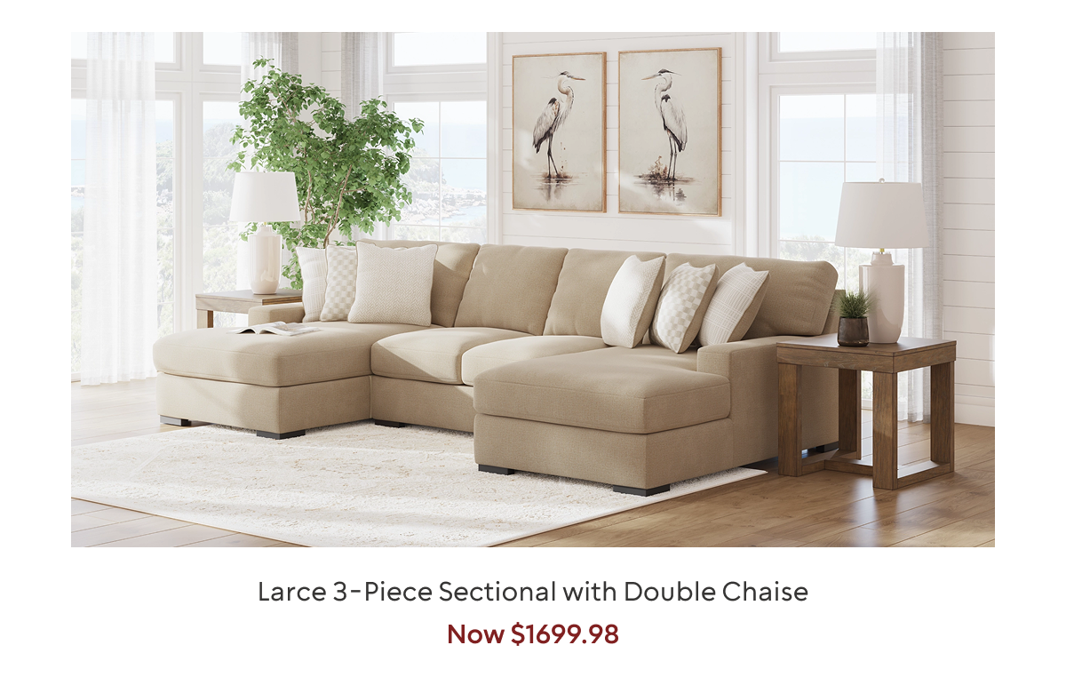 Larce 3-Piece Sectional with Double Chaise