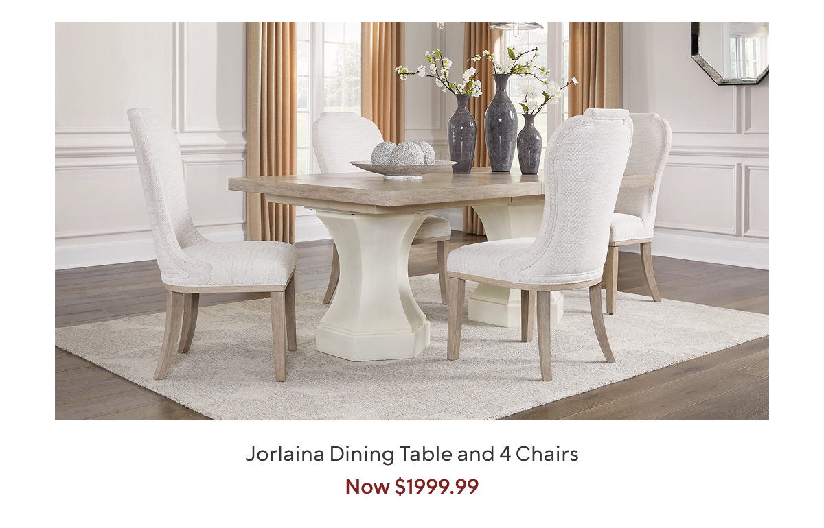Jorlaina Dining Table and 4 Chairs