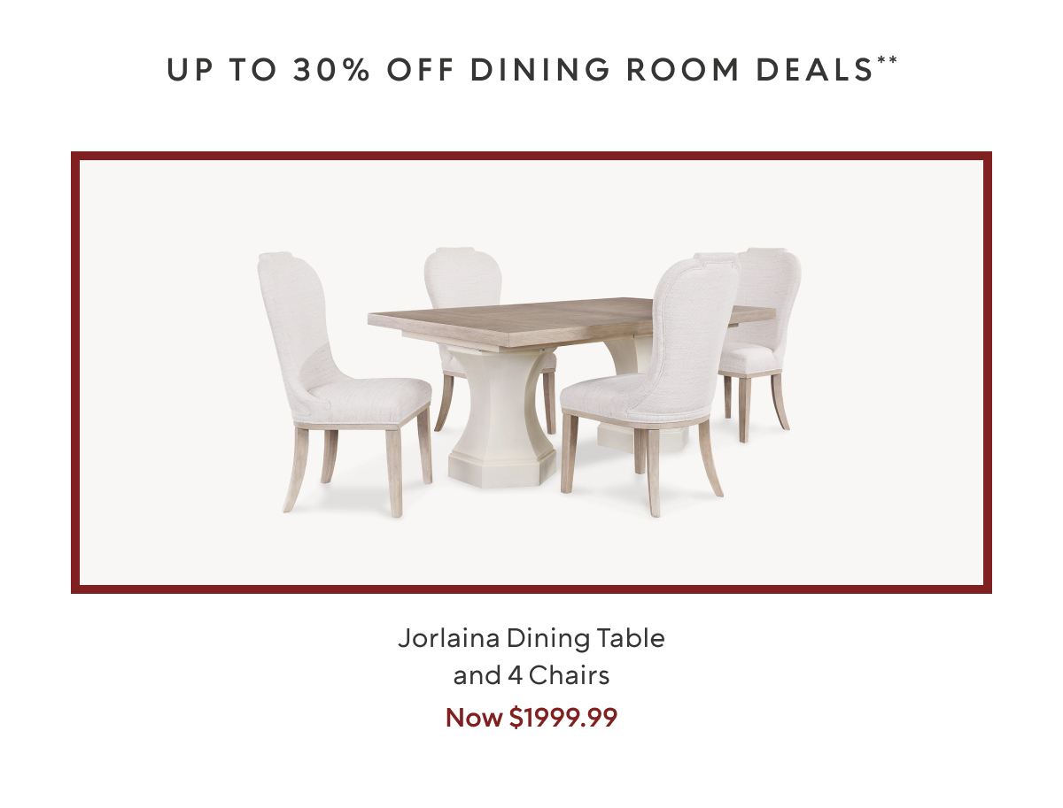 Jorlaina Dining Table and 4 Chairs