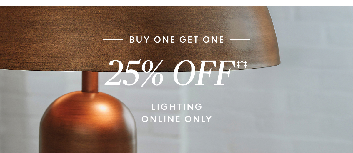 Buy one get one 25% off lighting
