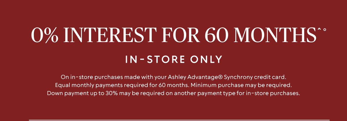 0% interest for 60 months 